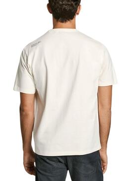 T-shirt Pepe Jeans Dylan blanc pour homme