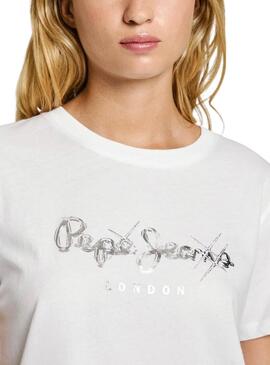 T-shirt Pepe Jeans Leticia blanc pour femme