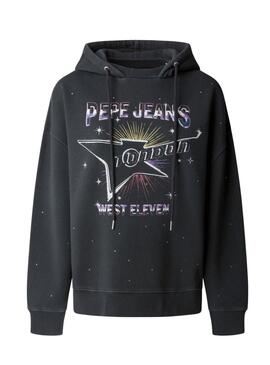 Sweatshirt Pepe Jeans Lilian noir pour femme