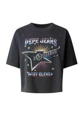 T-shirt Pepe Jeans Louise noir pour femme