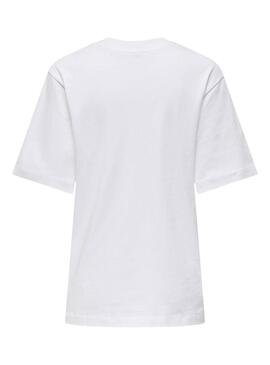 T-shirt Only Manhattan Oversize blanc pour femme