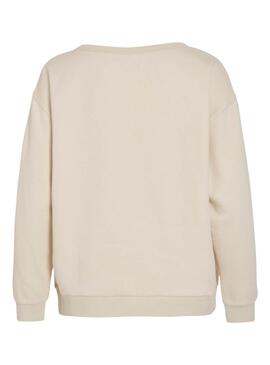 Sweatshirt Vila Vimaldea beige pour femme.