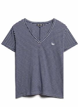 T-shirt à rayures marine Superdry pour femme