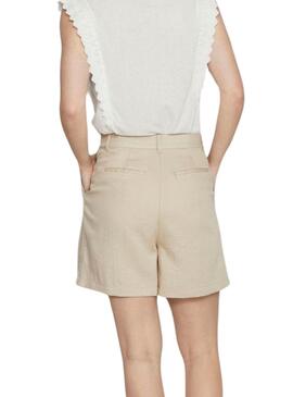 Shorts Vila Viflea Beige Pour Femme.