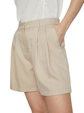 Shorts Vila Viflea Beige Pour Femme.