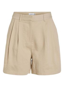 Shorts Vila Viflea Beige Pour Femme.