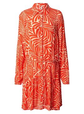 Robe Only Chiara Orange Imprimée pour Femme