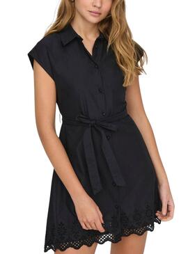 Robe chemise noire Only Lou pour femme