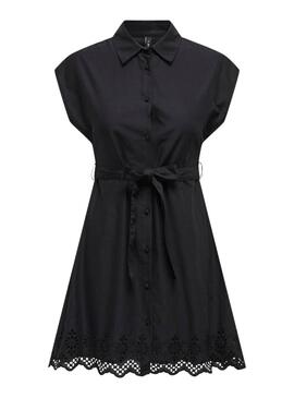 Robe chemise noire Only Lou pour femme