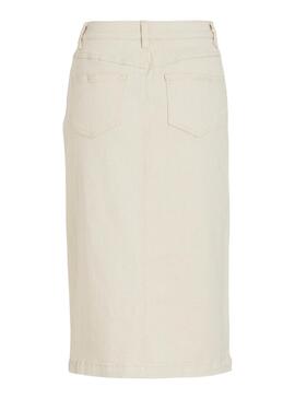 Jupe Vila Viglove Midi Beige pour Femme