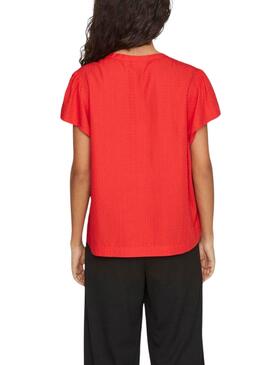 Blouse Vila Vinensa Rouge Pour Femme