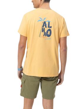 T-shirt Le Poulpe Aloha Orange Pour Homme