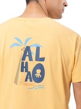 T-shirt Le Poulpe Aloha Orange Pour Homme