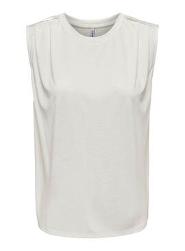 T-shirt Only Free Modal Satin Beige Pour Femme