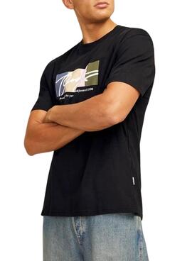 T-shirt Jack and Jones Portland noir pour homme.
