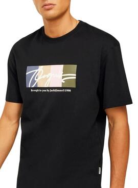T-shirt Jack and Jones Portland noir pour homme.