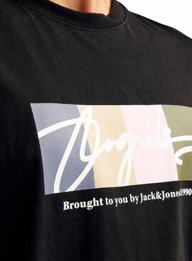 T-shirt Jack and Jones Portland noir pour homme.