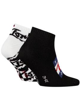 Paquet de chaussettes Tommy Hilfiger Uni noir pour femme et homme.