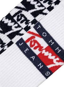 Paquet de 2 chaussettes Tommy Jeans Flag blanches