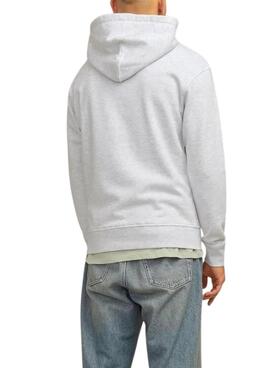 Sweat à capuche blanc pour homme Jack and Jones Portland Block.