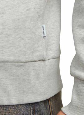 Sweat à capuche Jack and Jones Jelogo gris pour homme