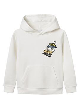 Sweatshirt Name It Lube blanc pour garçon