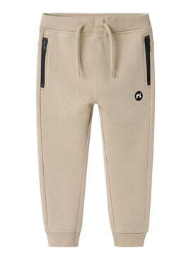 Pantalon Name It Jogger beige pour enfants