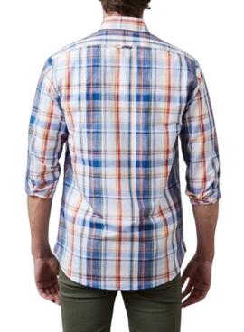 Chemise Altonadock à carreaux bleus pour homme