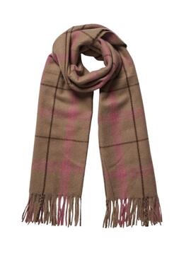 Foulard Pieces Lesia à carreaux marron pour femme