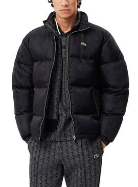 Veste matelassée Lacoste jacquard monogramme noir pour homme