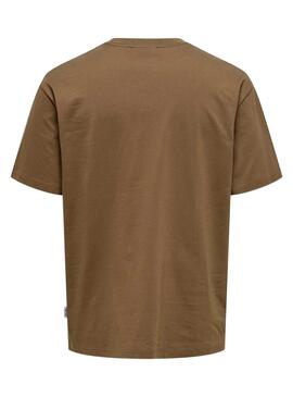 T-shirt Only and Sons Derek Relaxed marron pour homme