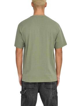 T-shirt Only and Sons Derek Relaxed vert pour homme