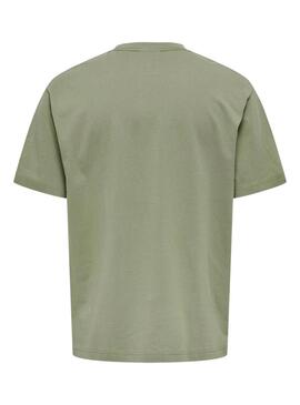 T-shirt Only and Sons Derek Relaxed vert pour homme