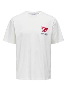 T-shirt Only and Sons Derek Relax blanc pour homme