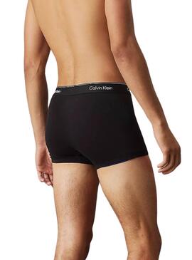 Pack de 3 boxers Calvin Klein negro con cintura negra para hombre.