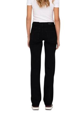 Pantalon en jean Only Blush negro recto para mujer