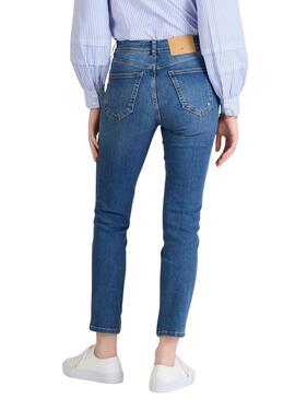 Jean rose bleu moyen Naf Naf pour femme