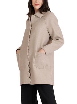 Manteau Naf Naf Camila beige pour femme