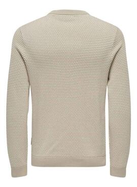 Maillot Jersey Only and Sons beige pour homme.