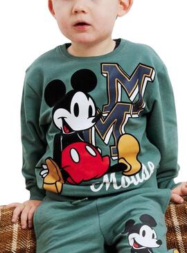 Sweatshirt Name Ir Nayel Mickey verte pour enfant