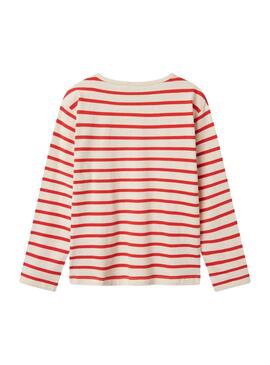 T-shirt Name It Tovelina rayé rouge et blanc