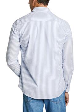 Chemise Pepe Jeans Ander à rayures bleues pour homme