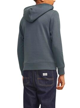 Sweat à capuche Jack and Jones Portland petrol pour enfant