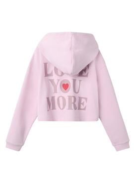 Sweat-shirt Name It Terren cropped rose pour fille