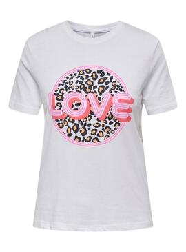 T-shirt Only Lariya Love blanc pour femme