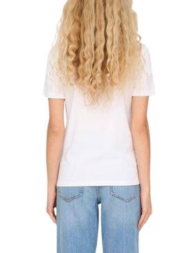 T-shirt Only Lariya blanc pour femme