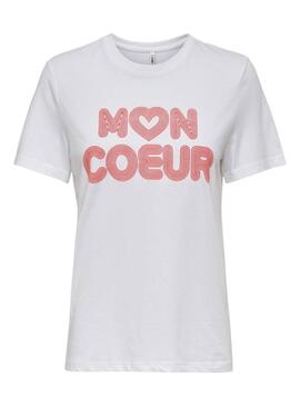 T-shirt Only Lariya blanc pour femme