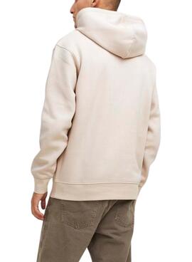 Sweat à capuche Jack and Jones Vesterbro beige pour homme