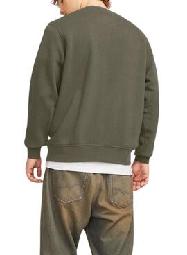 Sweatshirt Jack and Jones Vesterbro Crew vert pour homme.