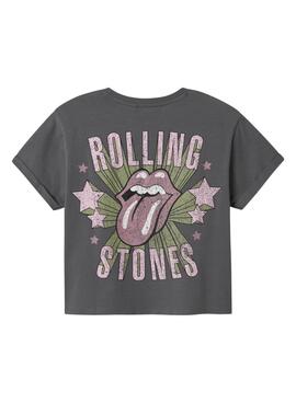 T-shirt Name It Rolling Stones gris pour fille